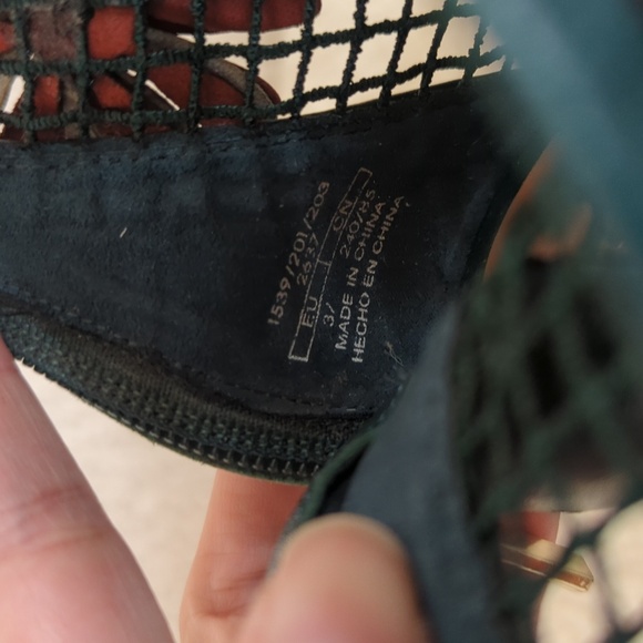 Zara Green Colorful Floral Mesh Heeled Bootie - Picture 10 of 11